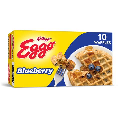 Eggo blueberry waffles - Kellogg's® Eggo® Blueberry Waffles. 29.6 oz. 00038000333606. Nutrition . Ingredients . ... Serving Size 2 Waffles (70 g) Amount Per Serving; Calories 180 : 